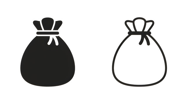 Two drawstring bags with different fill levels