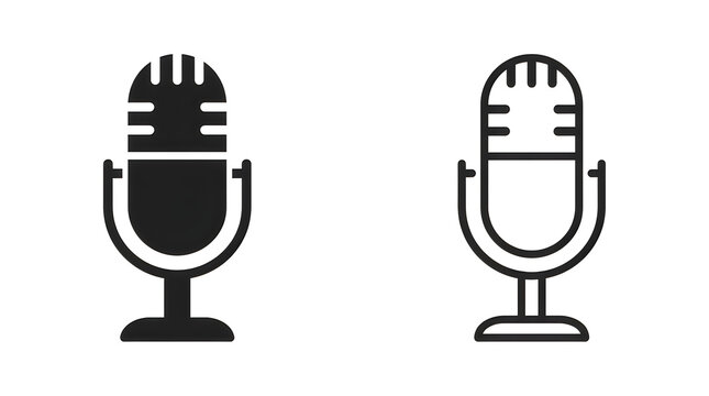 Black and white microphone icons side by side