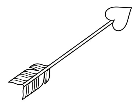 Simple arrow pointing upward with heart tip