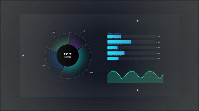 Abstract digital data visualization showing modern business analytics and progress graphs
