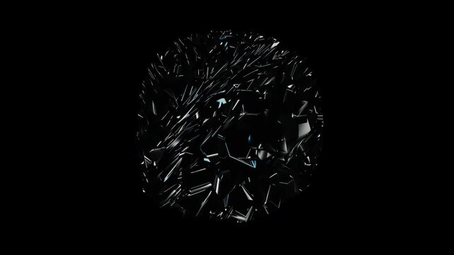 Abstract Glowing Light Trails Morphing into Crystalline Structure on Black Background