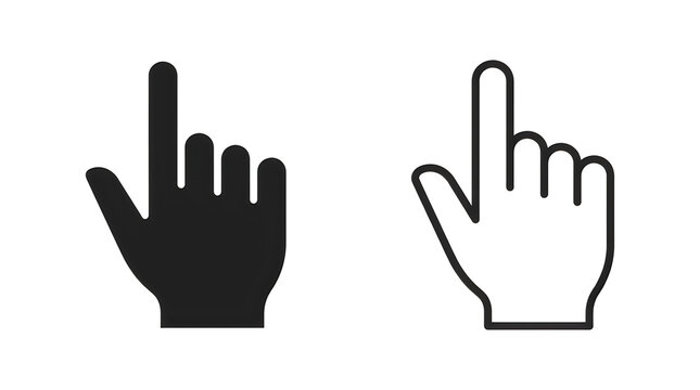 Hand gestures pointing and zooming icon