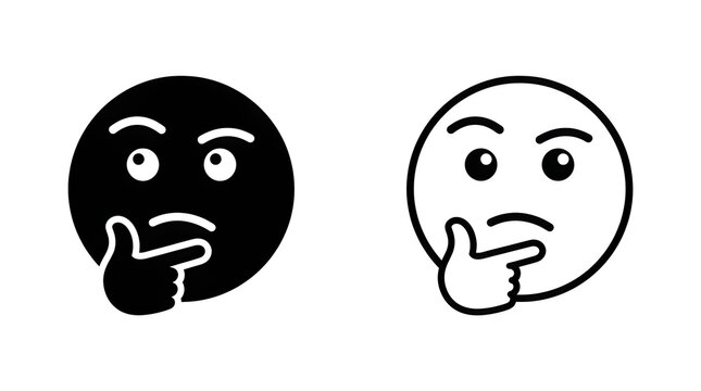 Thinking person emoji with chin resting on hand