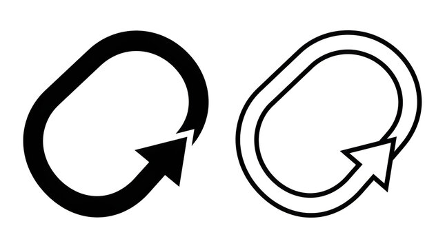 Black and white circular arrow icons with rotation