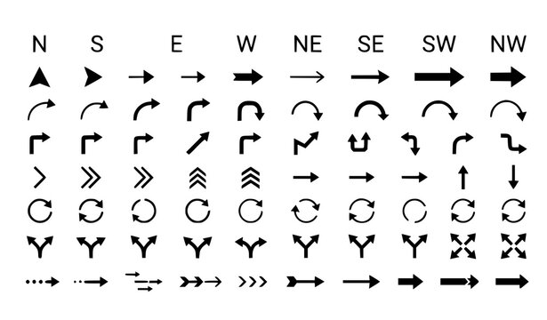 Assorted Arrow Symbols Set &ndash; Flat Vector Collection for Web and UI Design