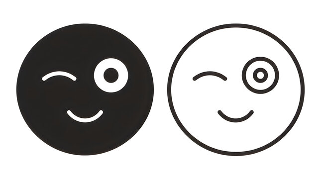 Winking happy and winking surprised emoji faces