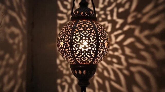 Patterned light shifting from a moroccan lantern