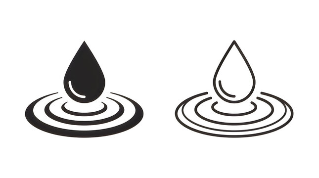Droplet creating ripples in water