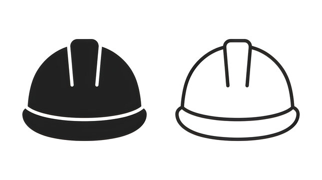 Black and white hard hat vector illustration