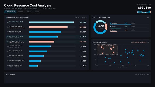 Enterprise Cloud Management Dashboard with Cost Analytics and Governance