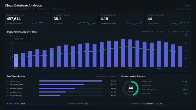 Cloud Database Analytics Dashboard with Query Performance Metrics