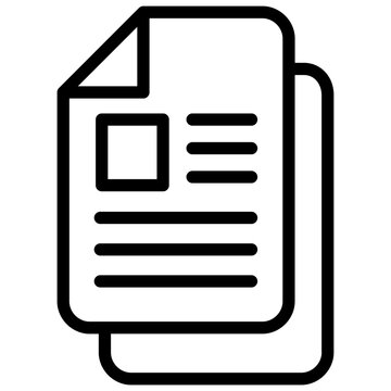 Document Icon, Paper Stack, Isolated on Transparent Background