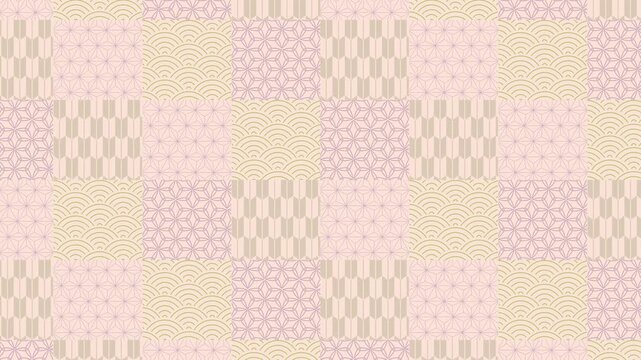 Geometric Patterned Quilt Fabric Design 4K