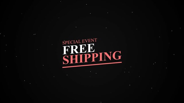 Special Event Free Shipping Promotional Banner on Black Background