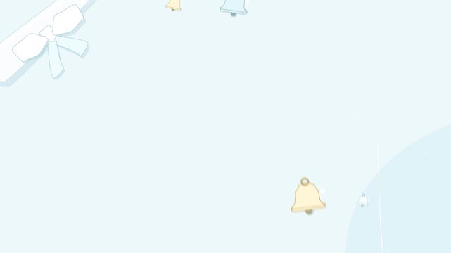白いクリスマスベルとリボンが揺れる10秒ループ背景