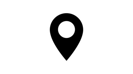 Fototapeta premium Minimalist black map marker icon isolated on a clean white background with simple black location