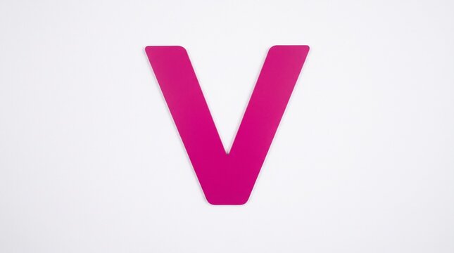Modern Magenta Capital Letter V Graphic Element Isolated on White Background for Branding and Logo Design