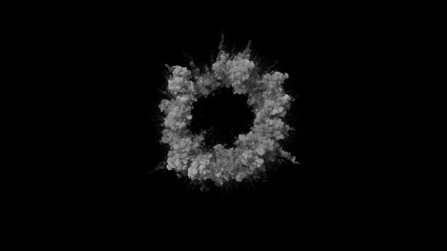 Shockwave smoke explosion. Steam or dust wave animation. Alpha channel is embedded