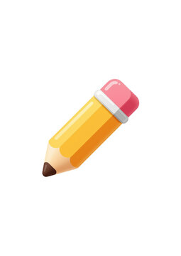 Yellow pencil flat icon, school stationery
