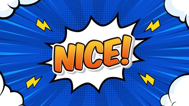 animated nice text on comic background