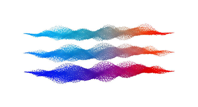 Abstract Sound Wave Particles Gradient Flow Illustration Isolated on a Transparent Background