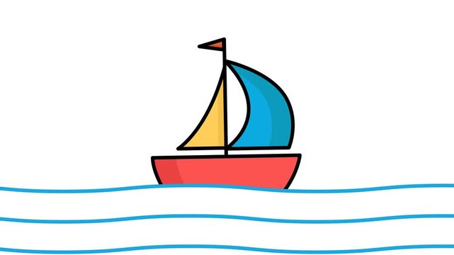 Sailing icon animation. Animation related to marine tourism. Suitable for user interface, provide visual feedback and more. Alpha channel, transparent background