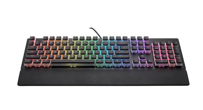 Mechanical gaming keyboard with rgb backlight illumination