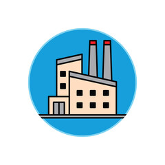Obraz premium Industrial building simple vector icon.