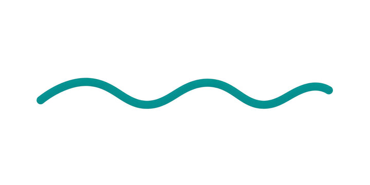 Smooth horizontal wavy line element for graphic decoration and divider   