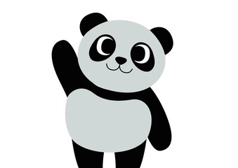 Cute panda bear cartoon illustration isolated on white background © MDABDUS