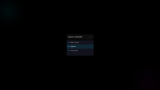 Dropdown Menu Opening Animation for Website User Interface Design
