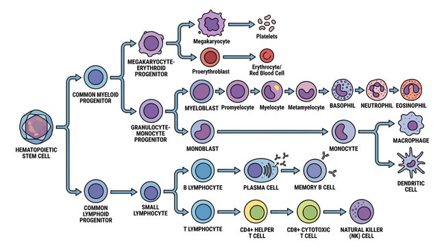 Hematopoiesis Stem Cell Differentiation Diagram