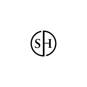 SH Monogram Logo Vector, Minimalist Circular Lettermark with Elegant Split Initials for Modern Branding and Business Identity
