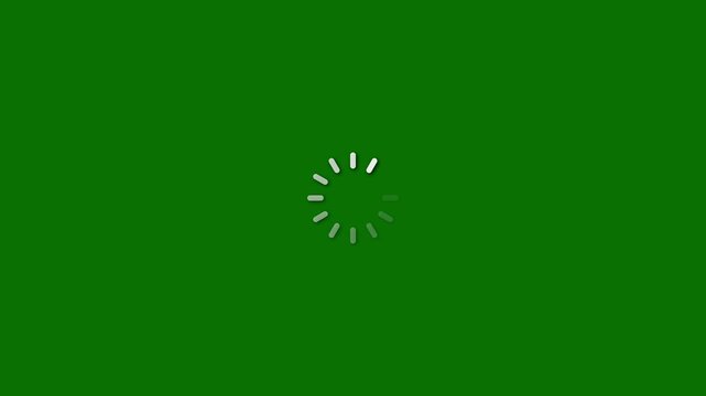 White loading wheel animation.Animated circle loading video icon.Connection loading bar connection animation.Loading animation green screen loading progress bar motion loading symbol buffering.