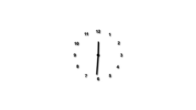 Clock icon flat style 24 hours day and night fast speed with moving timer clock rotation.Spinning clock animation.Stopwatch animation.Clock icon, alarm border icon, first spend , alarm clock.