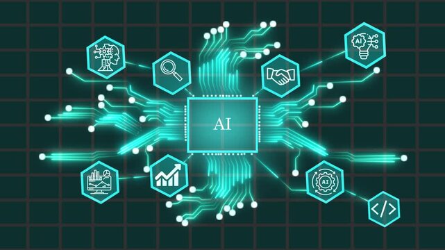 Futuristic AI Technology with Advanced Data Analytics, Machine Learning, Big Data, Neural Network, Business Intelligence, Digital Transformation, Smart Data 4k video