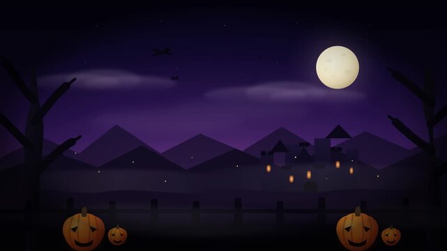 halloween background with pumpkins animation