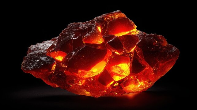 Luminous Fire Opal Specimen Showcasing Vibrant Orange and Red Hues with Internal Glow