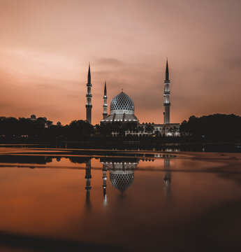 Sultan Salahuddin Abdul Aziz Mosque (the Blue Mosque) in Shah Alam, Malaysia