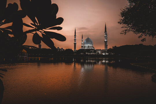 Sultan Salahuddin Abdul Aziz Mosque (the Blue Mosque) in Shah Alam, Malaysia