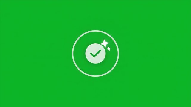 Green screen animation of loading spinner error retry and success checkmark