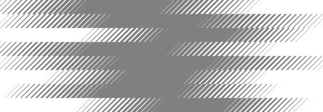 Dynamic diagonal line pattern background. Grey striped fading motion effect backdrop. Oblique parallel speed lines gradient wallpaper. Vector abstract slanted halftone sport gradation texture