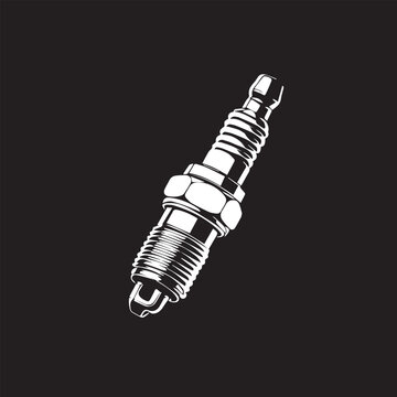 Minimal vector icon of a motorcycle spark plug with clean lines, simple shapes, and a clear isolated appearance, ideal for automotive designs and logos.