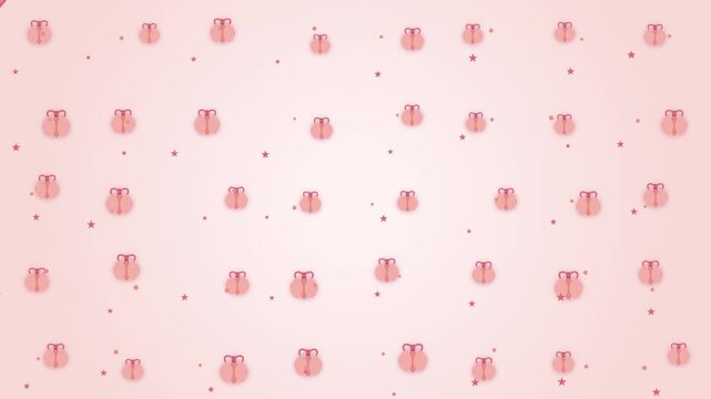 Minimalist pattern background with floating pink bows and stars bow star cute design pastel bow star cute design pastel