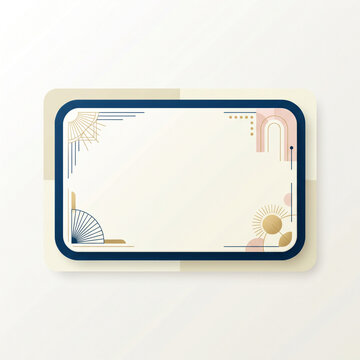 Modern Navy Blue and Gold Geometric Border