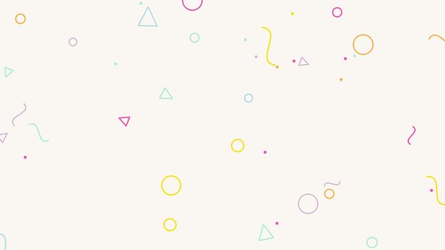 Dynamic background with floating colorful geometric shapes and squiggly lines shape triangle circle line abstract shape triangle circle line abstract