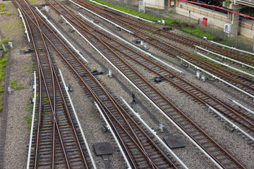 Fototapeta premium Railway tracks and train lines network
