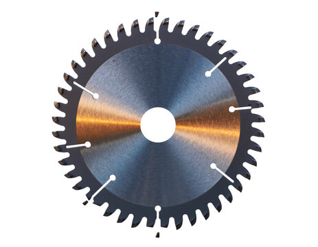 Circular saw blade made of steel with sharp carbide teeth and expansion slots metal cutting tool.