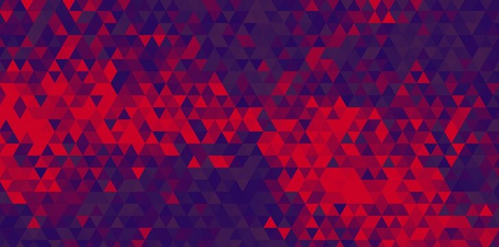 Abstract background featuring a complex pattern of geometric triangles in deep red and purple shades.