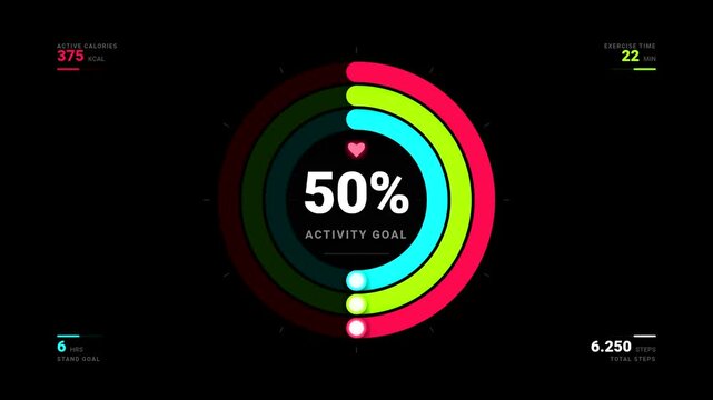 Fitness Activity Tracker Goal Rings Interface